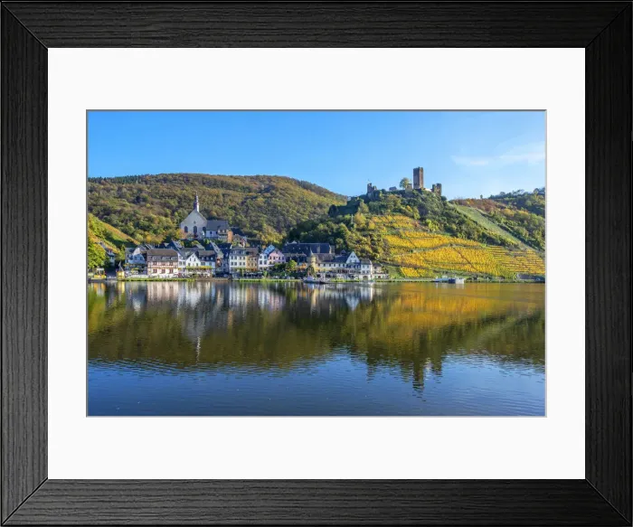 Framed Print : View on Beilstein with castle ruin Metternich, Mosel valley, Rhineland-Palatinate Framed Print : View on Beilstein with castle ruin Metternich, Mosel valley, Rhineland-Palatinate