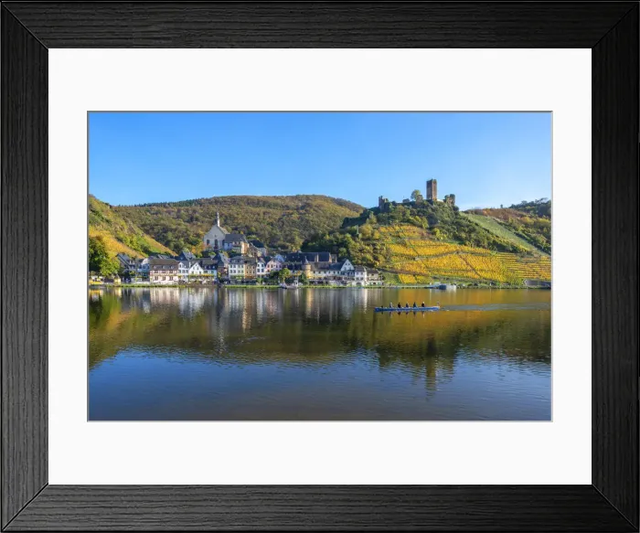 Framed Print : View on Beilstein with castle ruin Metternich, Mosel valley, Rhineland-Palatinate Framed Print : View on Beilstein with castle ruin Metternich, Mosel valley, Rhineland-Palatinate