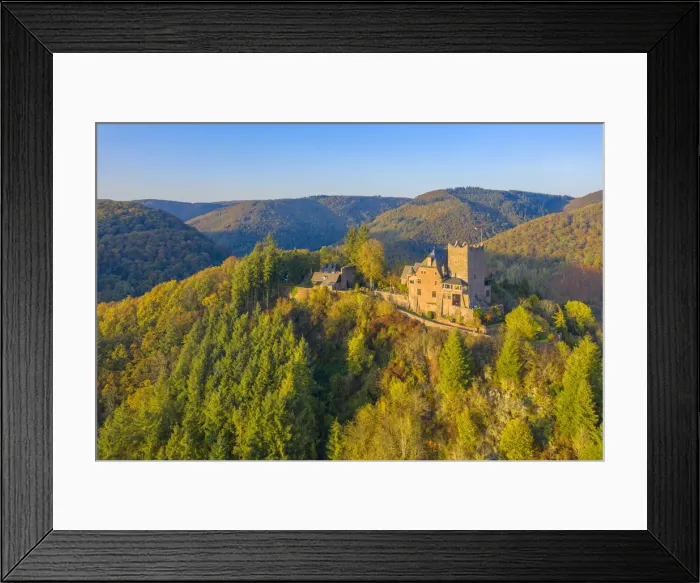 Framed Print : Aerial view on Burg Arras, Alf, Mosel valley, Rhineland-Palatinate, Germany Framed Print : Aerial view on Burg Arras, Alf, Mosel valley, Rhineland-Palatinate, Germany