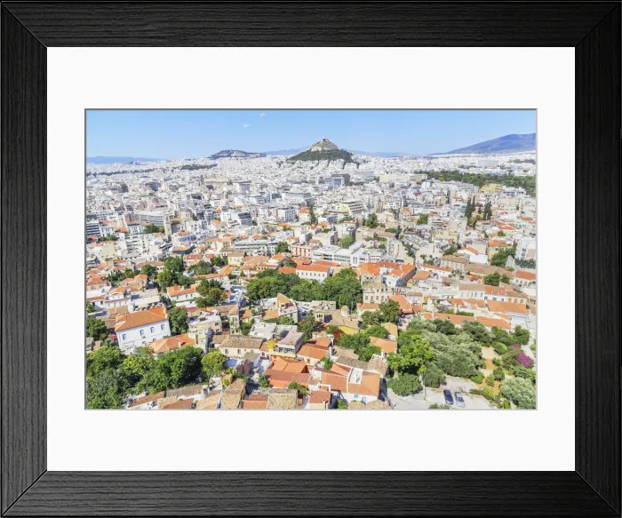 Framed Print : High angle view of Athens city centre, Athens, Greece Framed Print : High angle view of Athens city centre, Athens, Greece