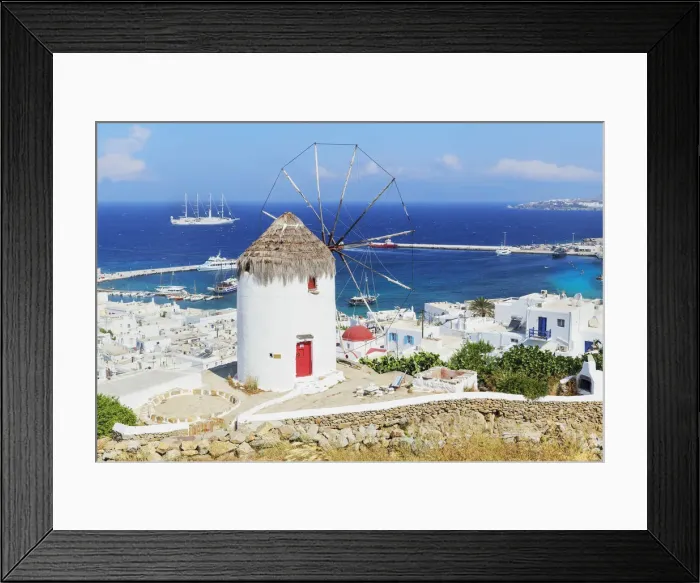 Framed Print : Bonis Windmill overlloking Mykonos Town, Mykonos, Cyclades Islands, Greece Framed Print : Bonis Windmill overlloking Mykonos Town, Mykonos, Cyclades Islands, Greece