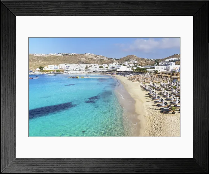 Framed Print : Platis Gialos beach, Mykonos, Cyclades Islands, Greece