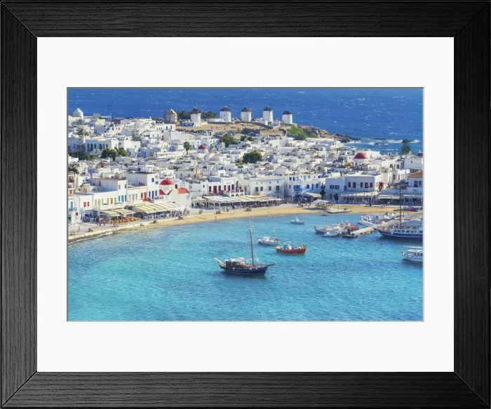 Framed Print : Mykonos Town, elevated view, Mykonos, Cyclades Islands, Greece Framed Print : Mykonos Town, elevated view, Mykonos, Cyclades Islands, Greece