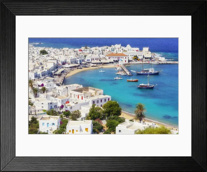 Framed Print : Mykonos Town, elevated view, Mykonos, Cyclades Islands, Greece Framed Print : Mykonos Town, elevated view, Mykonos, Cyclades Islands, Greece