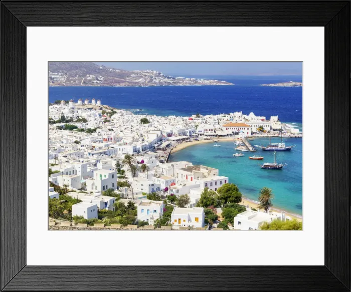 Framed Print : Mykonos Town, elevated view, Mykonos, Cyclades Islands, Greece Framed Print : Mykonos Town, elevated view, Mykonos, Cyclades Islands, Greece