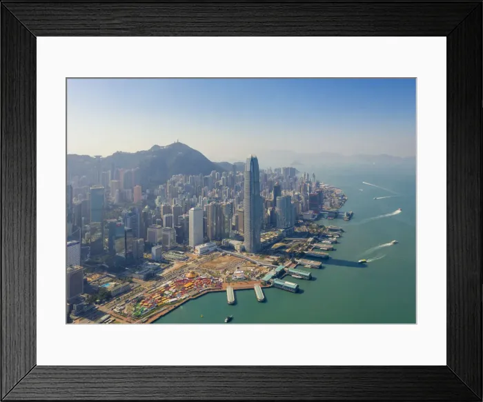 Framed Print : China, Hong Kong, Victoria Harbour and Hong Kong Island skyline Framed Print : China, Hong Kong, Victoria Harbour and Hong Kong Island skyline