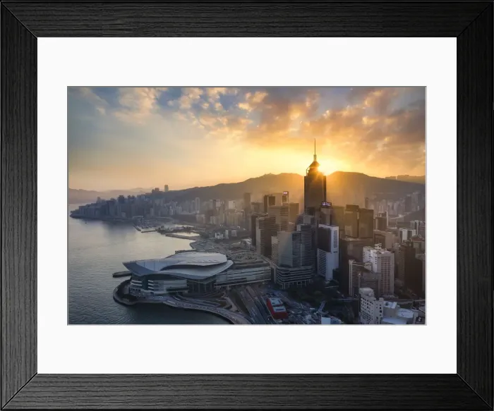 Framed Print : China, Hong Kong, Victoria Harbour and Hong Kong Island skyline Framed Print : China, Hong Kong, Victoria Harbour and Hong Kong Island skyline