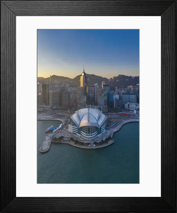 Framed Print : China, Hong Kong, Victoria Harbour and Hong Kong Island skyline