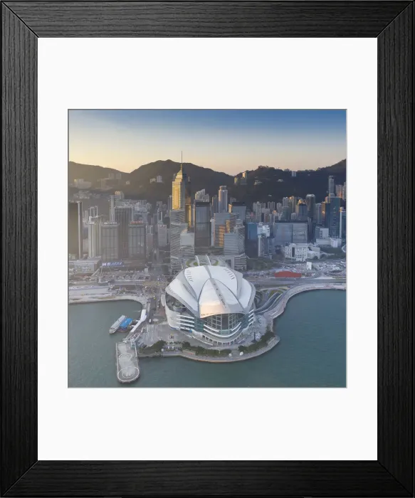 Framed Print : China, Hong Kong, Victoria Harbour and Hong Kong Island skyline