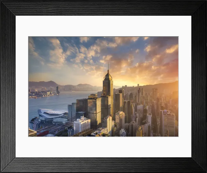 Framed Print : China, Hong Kong, Victoria Harbour and Hong Kong Island skyline Framed Print : China, Hong Kong, Victoria Harbour and Hong Kong Island skyline