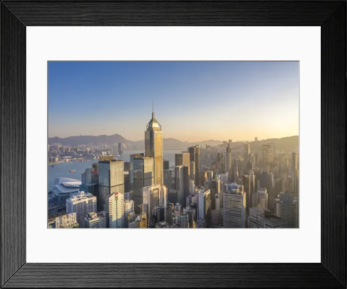 Framed Print : China, Hong Kong, Victoria Harbour and Hong Kong Island skyline