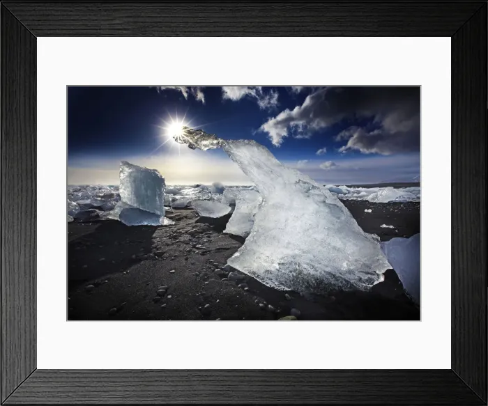 Framed Print : Icebergs on Jokulsarlon Beach, Iceland Framed Print : Icebergs on Jokulsarlon Beach, Iceland