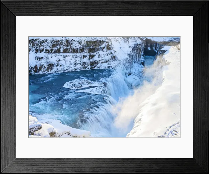 Framed Print : Gullfoss waterfall, Golden Circle, Haukaladur, Iceland, Europe Framed Print : Gullfoss waterfall, Golden Circle, Haukaladur, Iceland, Europe