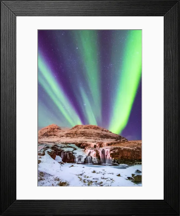 Framed Print : Aurora Borealis over Kirkjufell Waterfall, Snaefellsnes National Park Framed Print : Aurora Borealis over Kirkjufell Waterfall, Snaefellsnes National Park