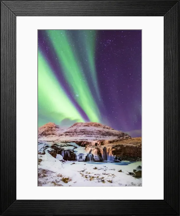 Framed Print : Aurora Borealis over Kirkjufell Waterfall, Snaefellsnes National Park Framed Print : Aurora Borealis over Kirkjufell Waterfall, Snaefellsnes National Park