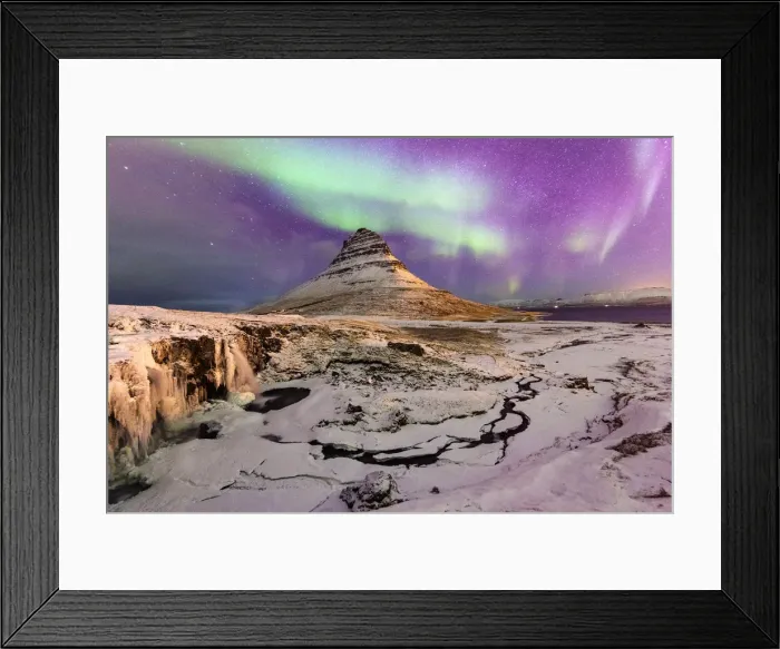 Framed Print : Aurora Borealis over Kirkjufell Waterfall, Snaefellsnes National Park Framed Print : Aurora Borealis over Kirkjufell Waterfall, Snaefellsnes National Park