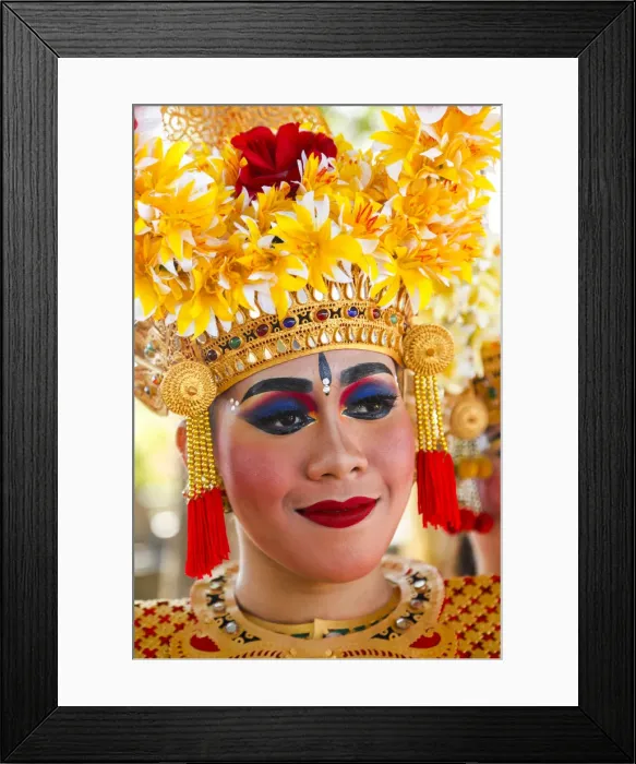 Framed Print : Indonesia, Bali, Sanur, portrait of female Legongdancer in traditional costume Framed Print : Indonesia, Bali, Sanur, portrait of female Legongdancer in traditional costume