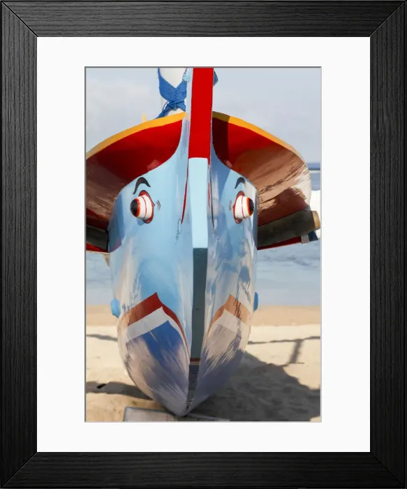 Framed Print : Indonesia, Bali, Sanur, fishing outriggers on the beach of Sanur