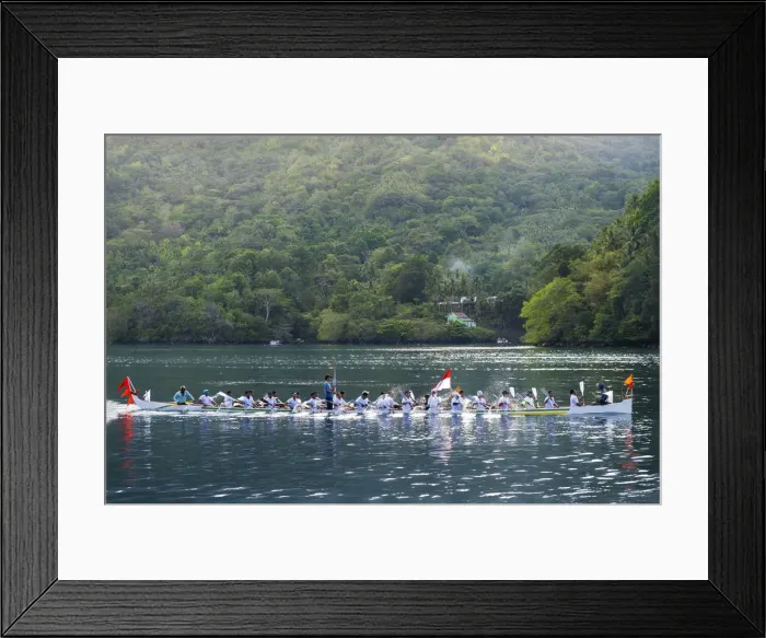 Framed Print : Asia, Indonesia, Spice Islands, Maluku, Banda, A Kora Kora -traditional Maluku wooden Framed Print : Asia, Indonesia, Spice Islands, Maluku, Banda, A Kora Kora -traditional Maluku wooden