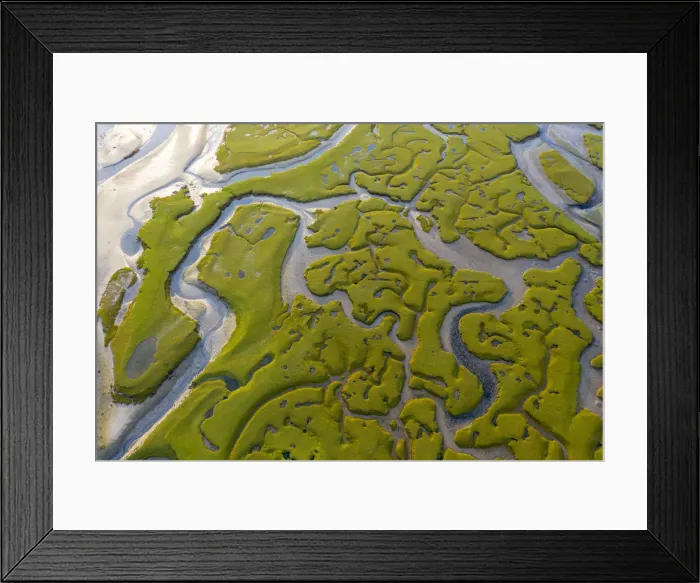 Framed Print : Aerial view of the wetlands of Mulranny, Achill Island, County Mayo, Connacht province