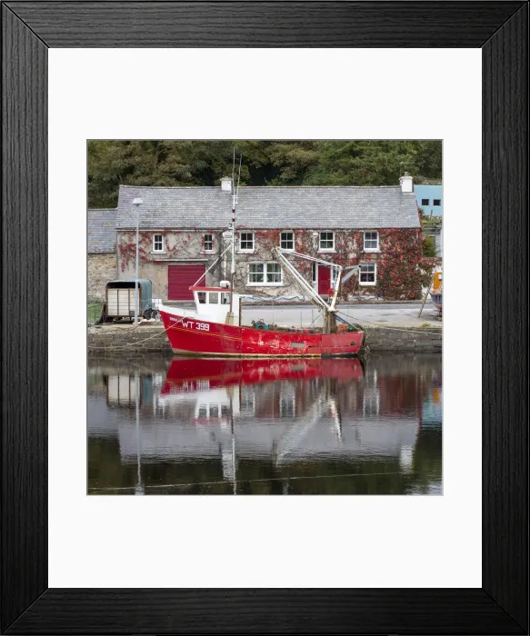 Framed Print : A red fishing boat moored on Newport river, Newport, County Mayo, Connacht province Framed Print : A red fishing boat moored on Newport river, Newport, County Mayo, Connacht province