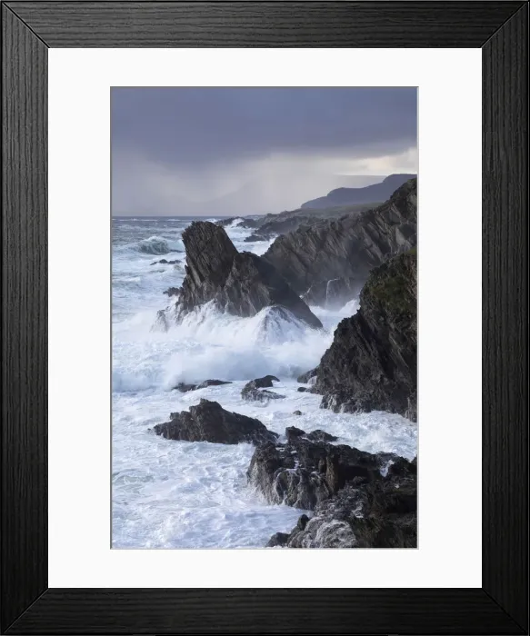 Framed Print : Waves hit the cliffs in Western Achill Island, Achill Island, County Mayo Framed Print : Waves hit the cliffs in Western Achill Island, Achill Island, County Mayo