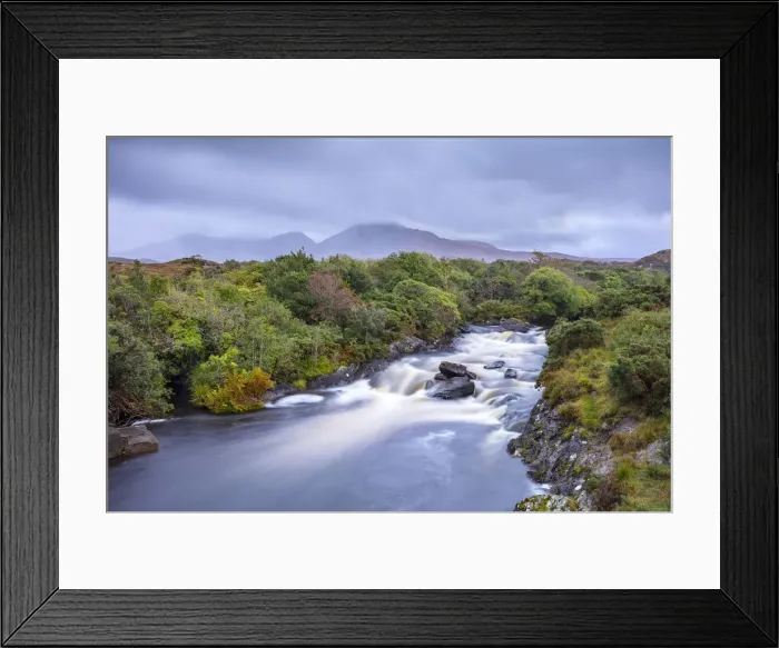 Framed Print : A river runs through the countryside, Connemara, County Galway, Connacht province Framed Print : A river runs through the countryside, Connemara, County Galway, Connacht province