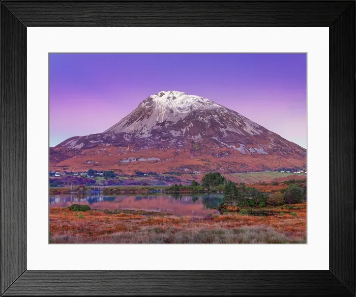 Framed Print : Ireland, Co. Donegal, Mount Errigal at dusk Framed Print : Ireland, Co. Donegal, Mount Errigal at dusk