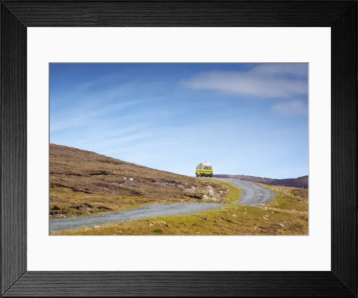 Framed Print : Ireland, Co. Donegal, Arranmore island, campervan on country road Framed Print : Ireland, Co. Donegal, Arranmore island, campervan on country road