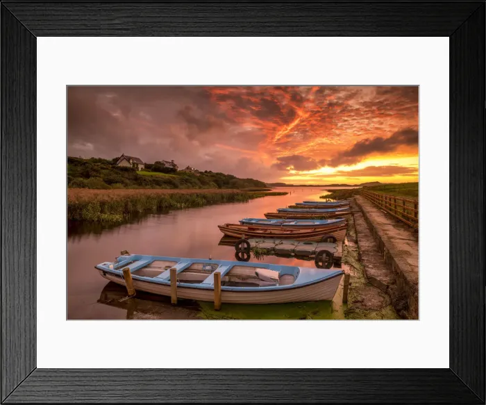 Framed Print : Boats at Sunset, Co. Donegal, Ireland