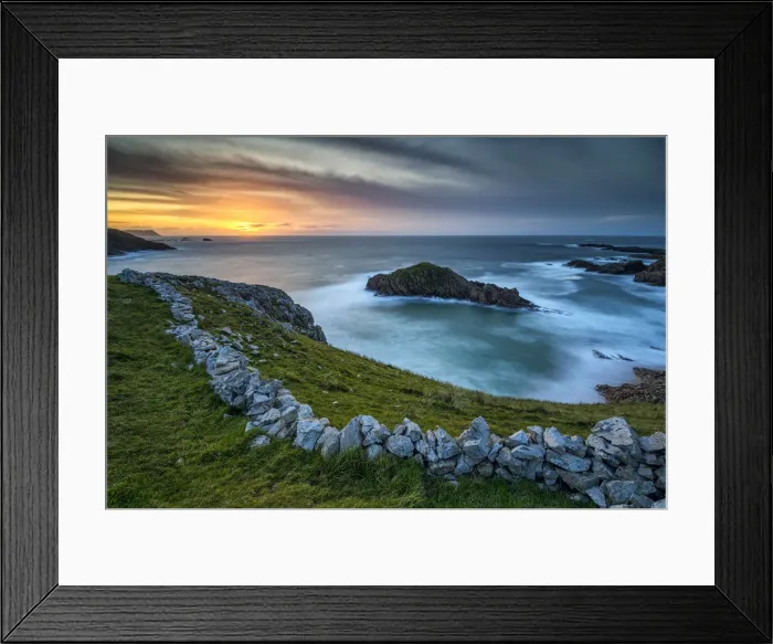 Framed Print : View over Murder Hole Beach at Sunset, Rosguil, Boyeeghter Bay, Co. Donegal, Ireland