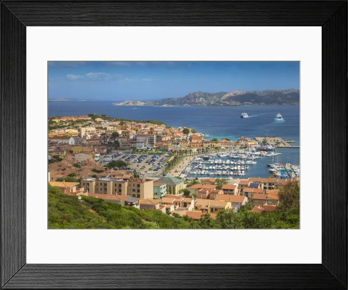 Framed Print : Italy, Sardinia, Sassari Province, Palau, View city and Marina Framed Print : Italy, Sardinia, Sassari Province, Palau, View city and Marina