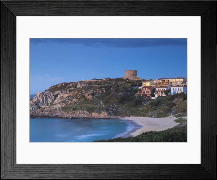 Framed Print : Italy, Sardinia, Santa Teresa Gallura, Rena Bianca beach and Longosardo Tower Framed Print : Italy, Sardinia, Santa Teresa Gallura, Rena Bianca beach and Longosardo Tower