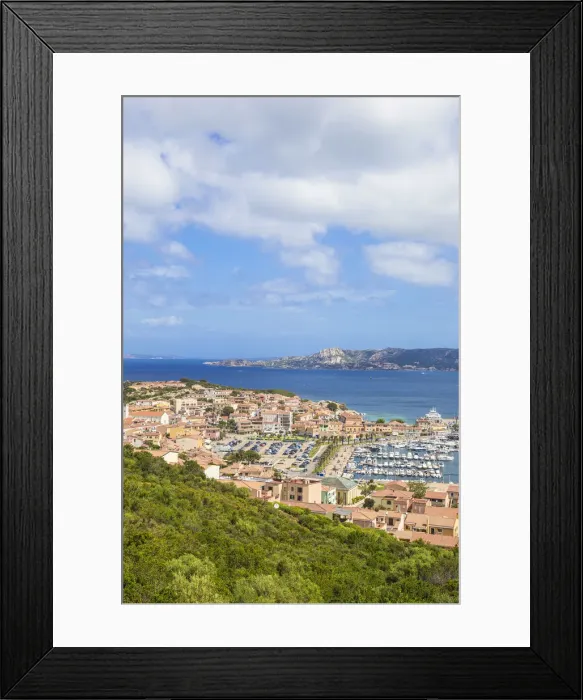 Framed Print : Italy, Sardinia, Sassari Province, Palau, View city and Marina Framed Print : Italy, Sardinia, Sassari Province, Palau, View city and Marina