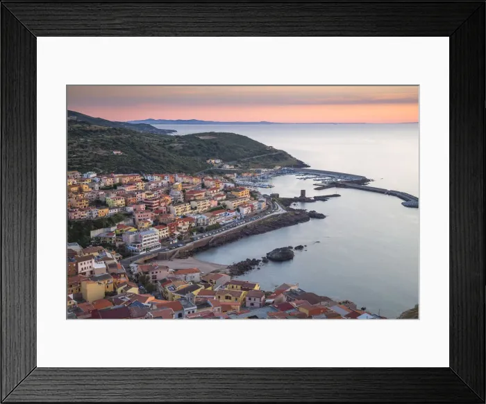 Framed Print : Italy, Sardinia, Sassari Province, Castelsardo, View towards marina Framed Print : Italy, Sardinia, Sassari Province, Castelsardo, View towards marina