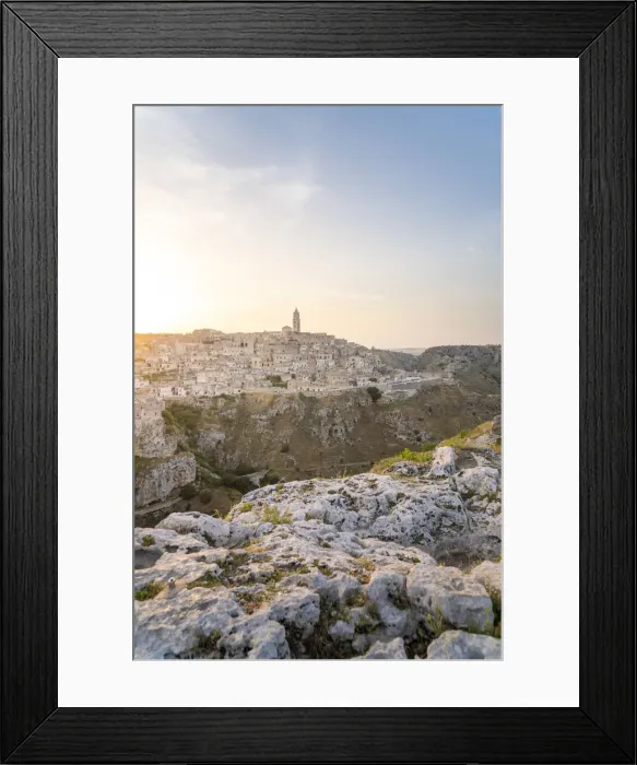 Framed Print : Sunset from La Murgia Belvedere, Matera, Basilicata, Italy Framed Print : Sunset from La Murgia Belvedere, Matera, Basilicata, Italy
