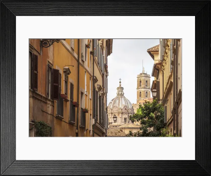 Framed Print : Europe, Italy, Rome. Morning hour, street view in the Monti area Framed Print : Europe, Italy, Rome. Morning hour, street view in the Monti area