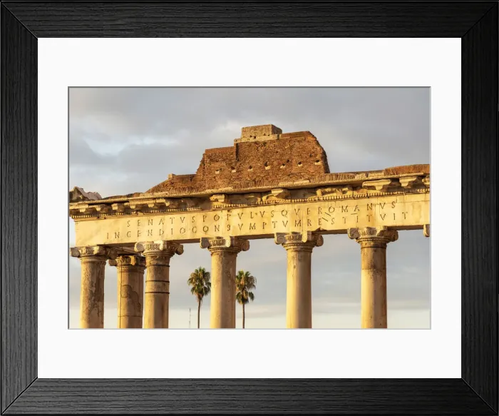 Framed Print : Europe, Italy, Rome. The temple of Saturn in the Forum Romanum at sunrise Framed Print : Europe, Italy, Rome. The temple of Saturn in the Forum Romanum at sunrise