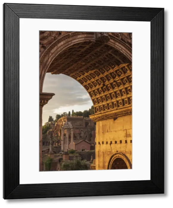 Framed Print : Europe, Italy, Rome. The arch of Septimus Severus in the Forum Romanum at sunrise Framed Print : Europe, Italy, Rome. The arch of Septimus Severus in the Forum Romanum at sunrise