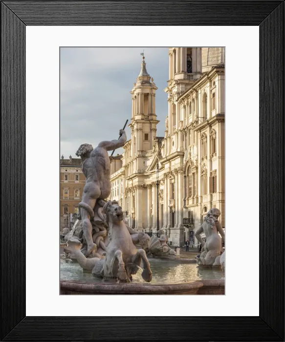 Framed Print : Europe, Italy, Rome. The Piazza Navona with the Neptune Framed Print : Europe, Italy, Rome. The Piazza Navona with the Neptune
