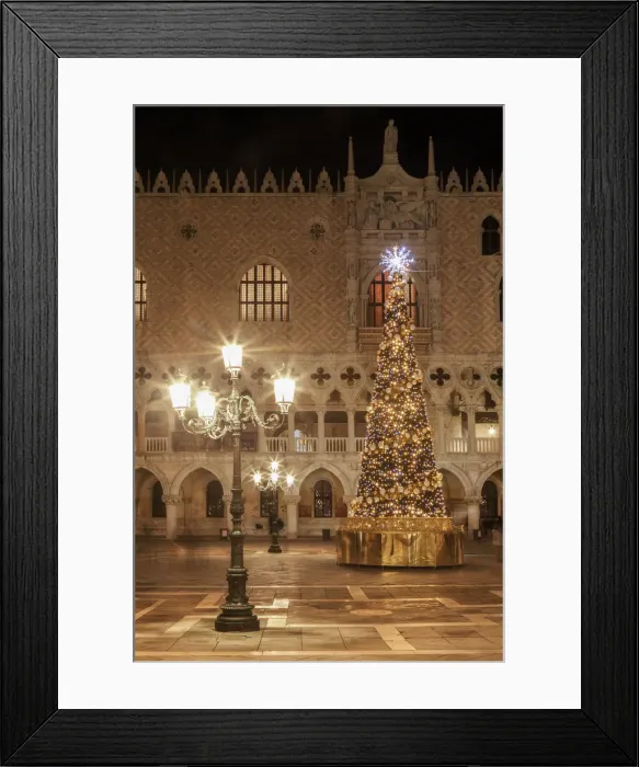 Framed Print : St Marks Square, Christmas decorations Venice, Veneto, Italy Framed Print : St Marks Square, Christmas decorations Venice, Veneto, Italy