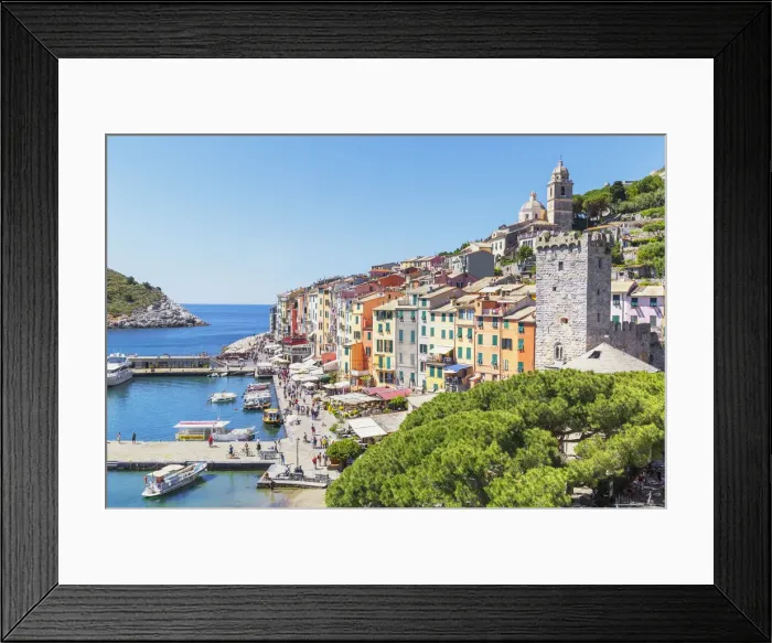 Framed Print : View of Portovenere village, Portovenere, La Spezia district, Liguria, Italy Framed Print : View of Portovenere village, Portovenere, La Spezia district, Liguria, Italy