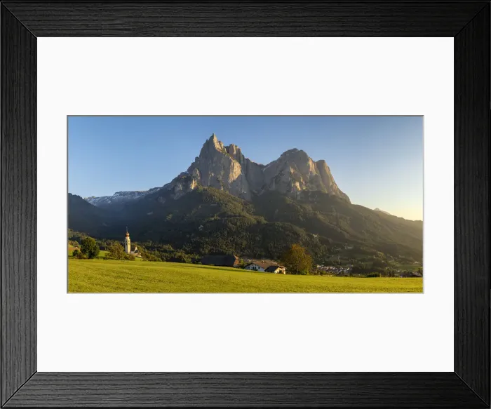 Framed Print : Mt. Schlern & St. Valentin Church, Dolomites, South Tyrol, Italy Framed Print : Mt. Schlern & St. Valentin Church, Dolomites, South Tyrol, Italy