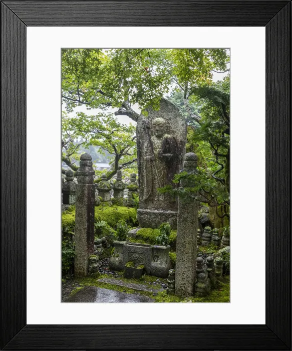 Framed Print : Japan, Kyoto, Arashiyama, Adashino Nenbutsu-Ji Temple, - Buddhist statue at the entrance Framed Print : Japan, Kyoto, Arashiyama, Adashino Nenbutsu-Ji Temple, - Buddhist statue at the entrance