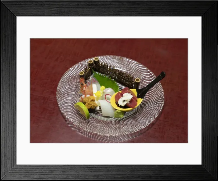 Framed Print : A sashimi course served in a Ryokan, Yufuin, Japan Framed Print : A sashimi course served in a Ryokan, Yufuin, Japan