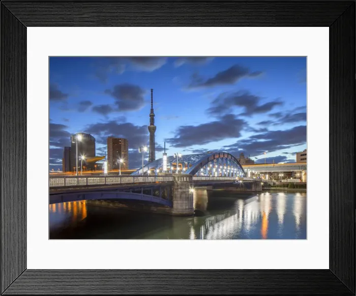 Framed Print : Tokyo Skytree and Komagata Bridge at dawn, Tokyo, Japan Framed Print : Tokyo Skytree and Komagata Bridge at dawn, Tokyo, Japan