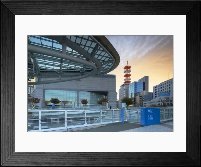 Framed Print : Oasis 21 bus terminal at sunrise, Nagoya, Japan Framed Print : Oasis 21 bus terminal at sunrise, Nagoya, Japan
