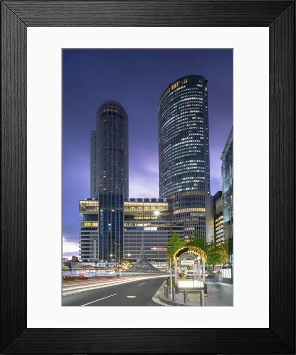 Framed Print : JR Central Towers at dusk, Nagoya, Japan Framed Print : JR Central Towers at dusk, Nagoya, Japan