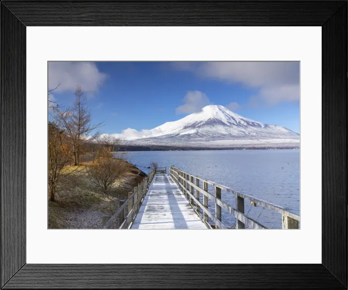Framed Print : Mount Fuji and Lake Yamanaka, Yamanashi Prefecture, Japan
