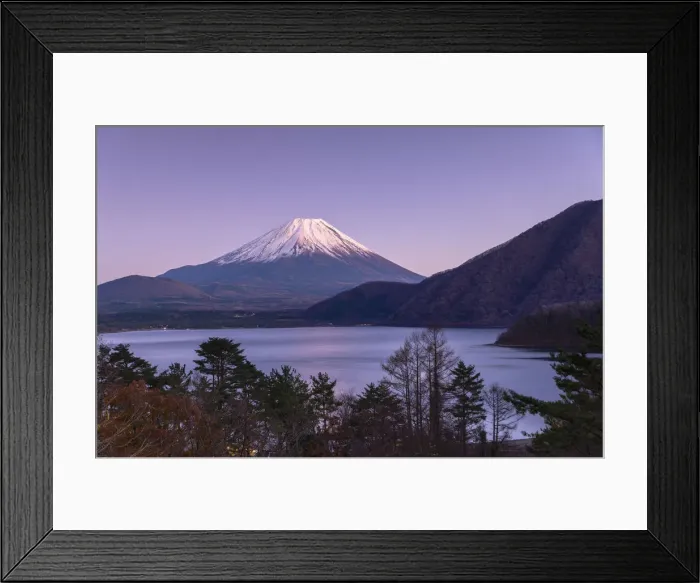 Framed Print : Mount Fuji and Lake Motosu at dusk, Yamanashi Prefecture, Japan Framed Print : Mount Fuji and Lake Motosu at dusk, Yamanashi Prefecture, Japan
